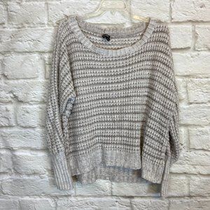 EXPRESS Boyfriend Sweater Size Medium Slouch Y2K Beige Loose Weave